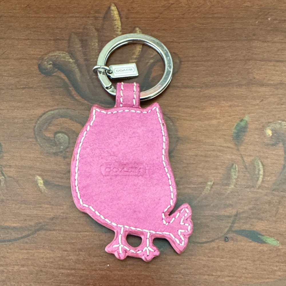 Coach Pink Owl Keychain with Heart - Picture 3 of 4